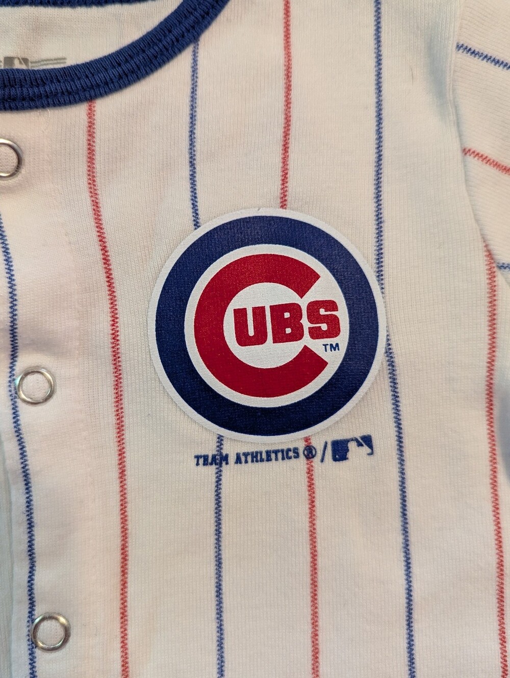 Chicago Cubs Infant Pinstripe Power Hitter Romper Size 6 Months Like New